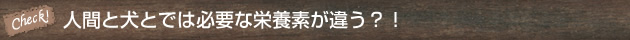 人間と犬とでは必要な栄養素が違う？！