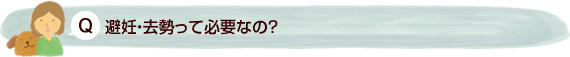 避妊・去勢って必要なの？